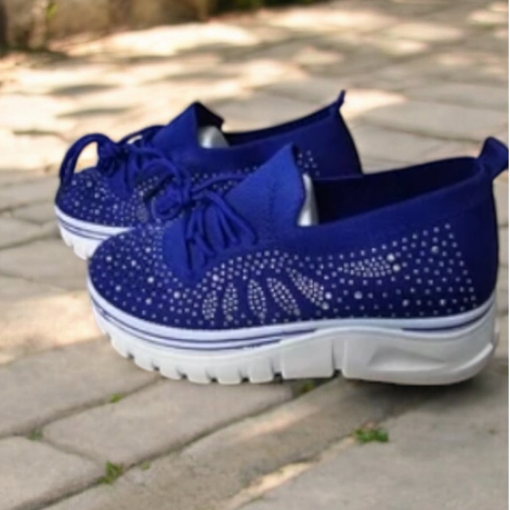 Women's Rhinestone Platform Sneakers size 8
